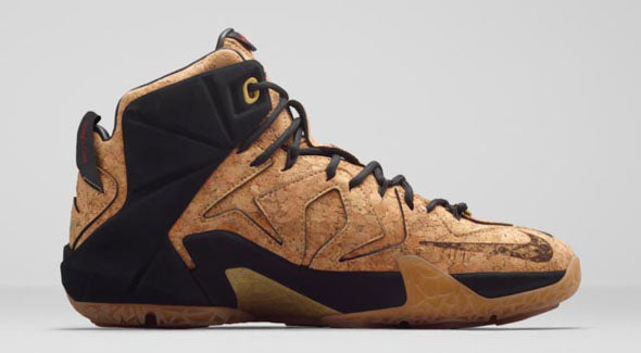 Nike LeBron 12 EXT Cork Black Gold. Size 12. 768829-100.